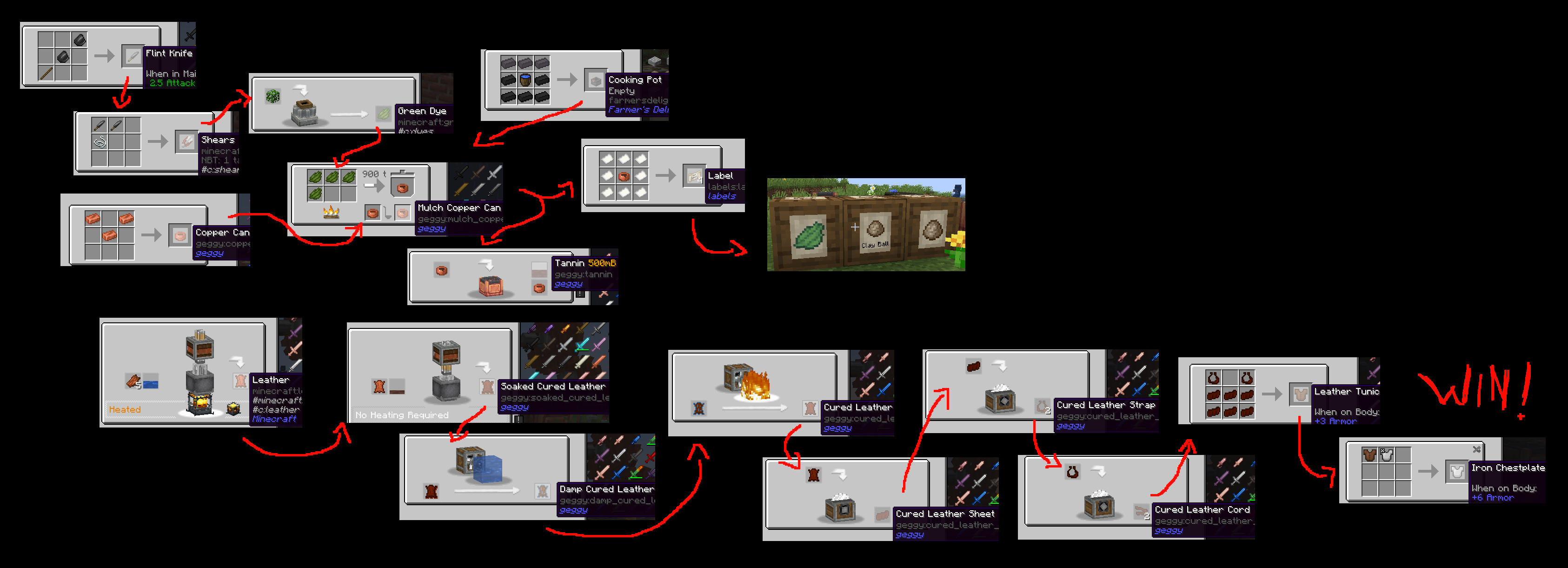 皮革链（困难的部分是获取铁，此处未显示）