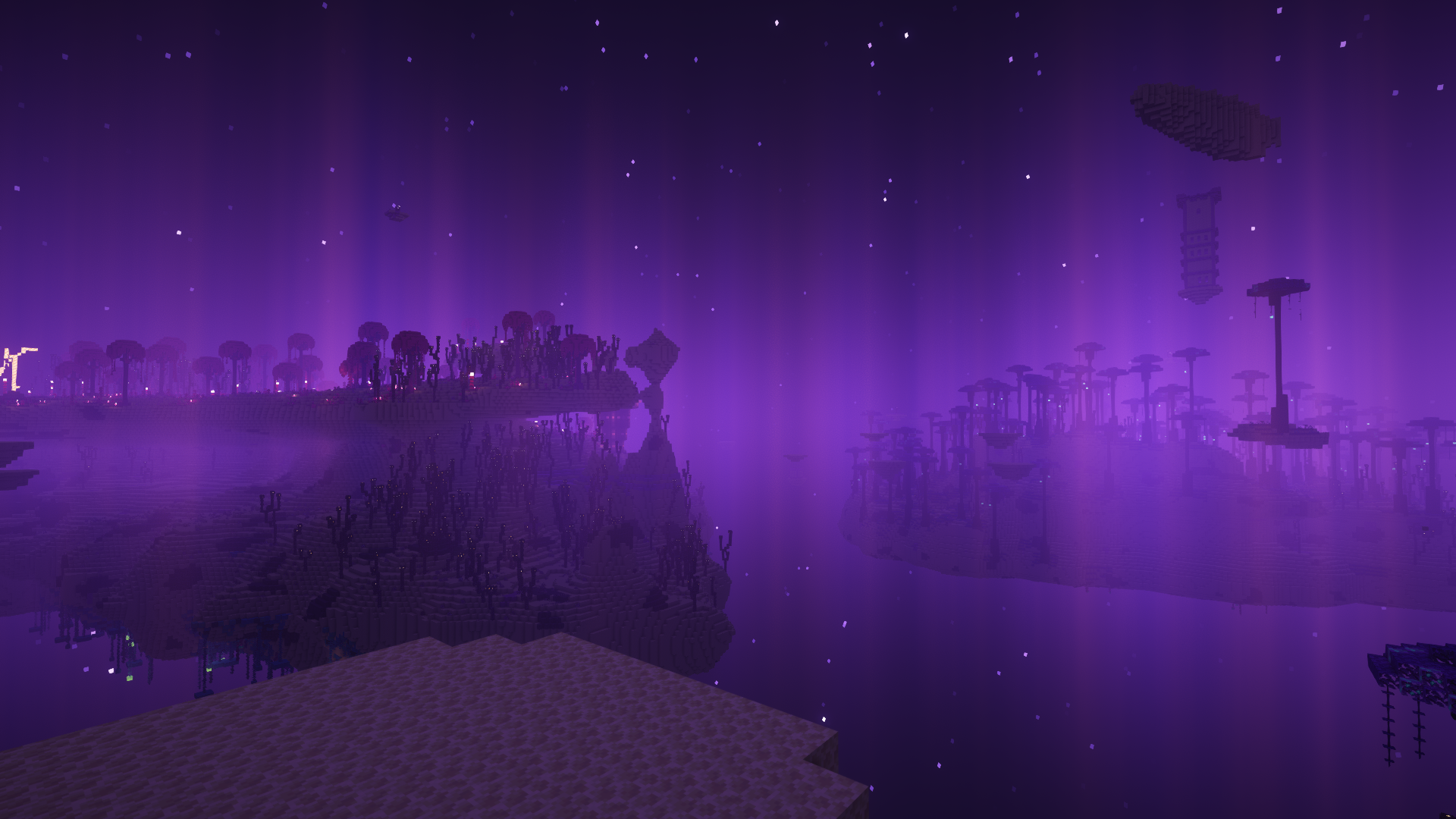 新的末地树木与山谷