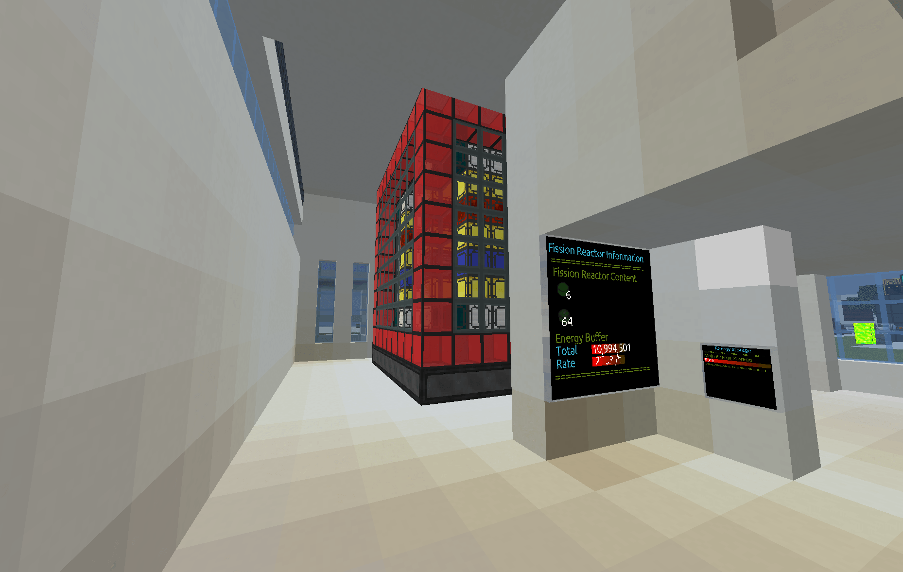 NuclearCraft 裂变反应堆 由 RFTools 屏幕监控