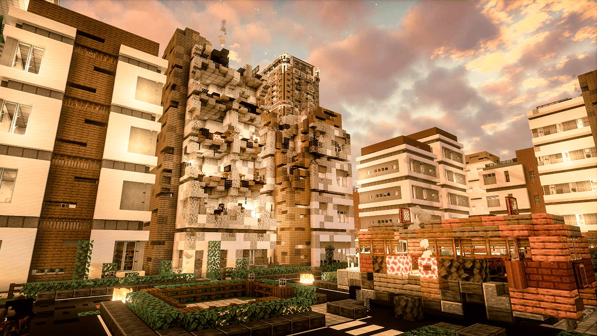 高层住宅 损毁的公寓\n