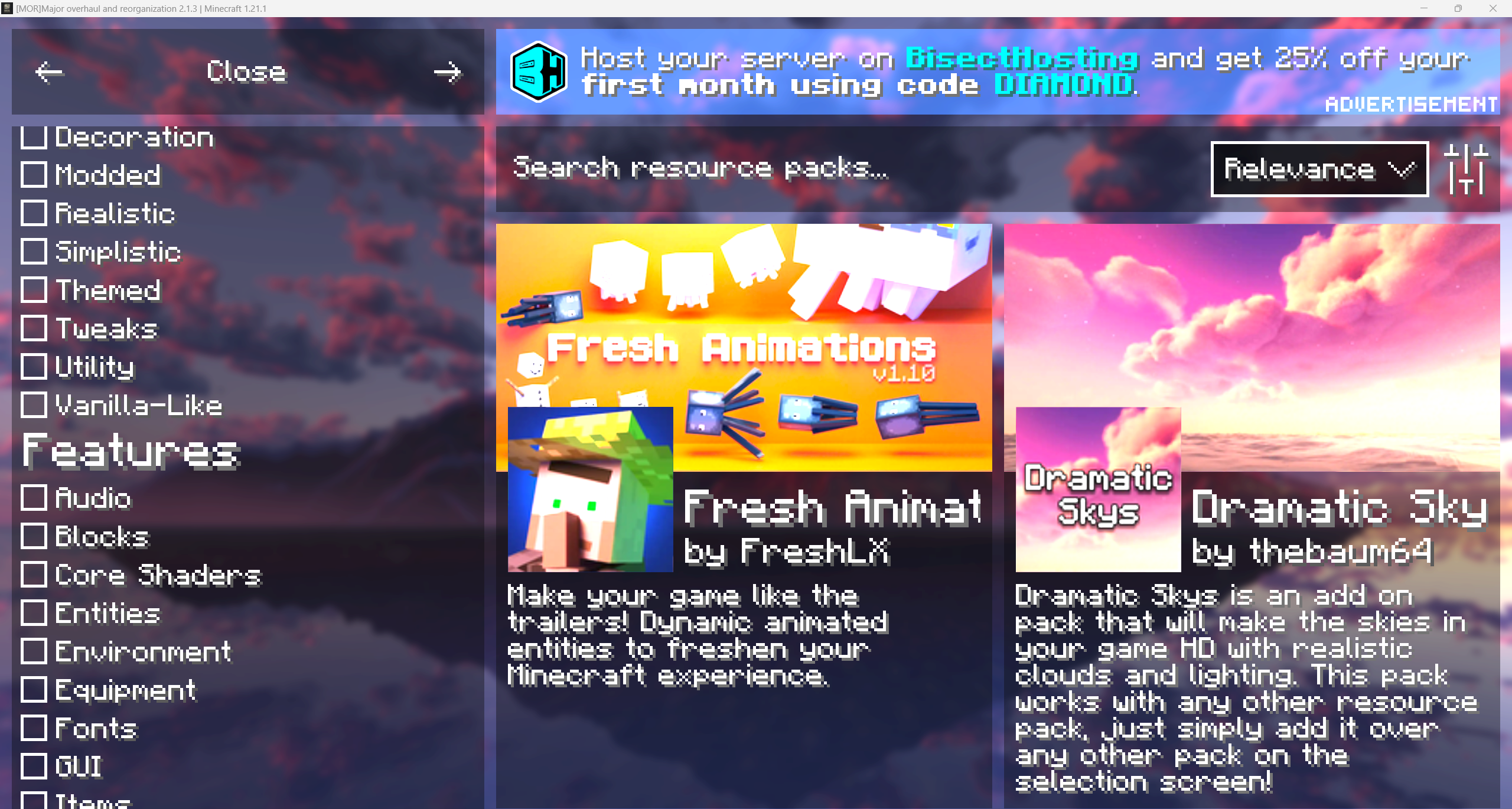 MOR2.1.3版本的游戏内部资源包下载界面