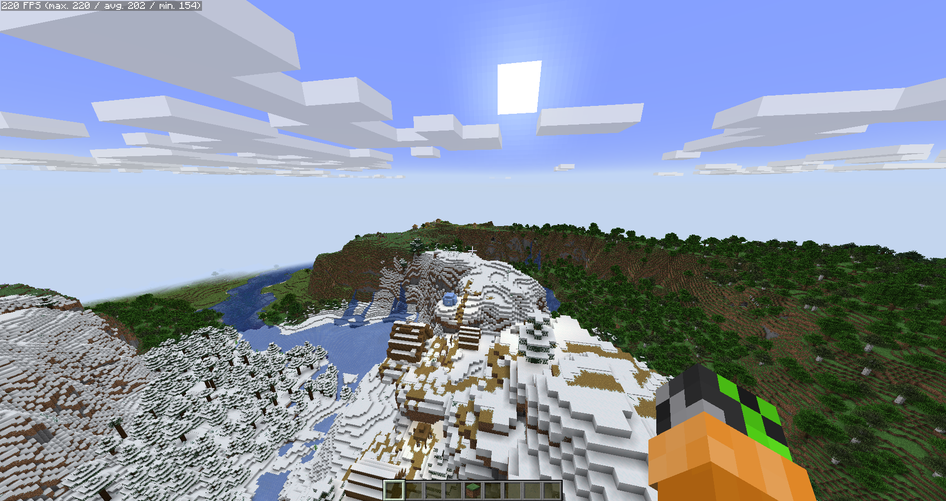 高渲染距离下的FPS\n